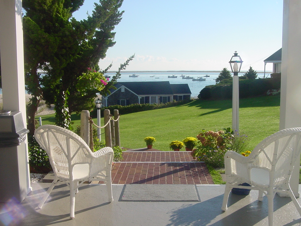 The Hawthorne motel in Chatham Cape Cod with a private beach overlooks Pleasant Bay,.
